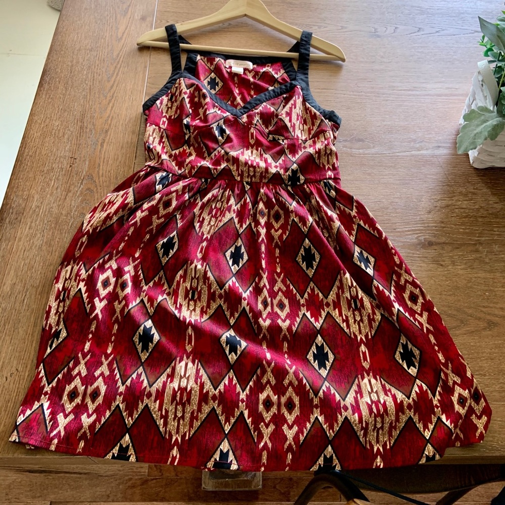 Band of Gypsies Print Dress with Pockets, Medium